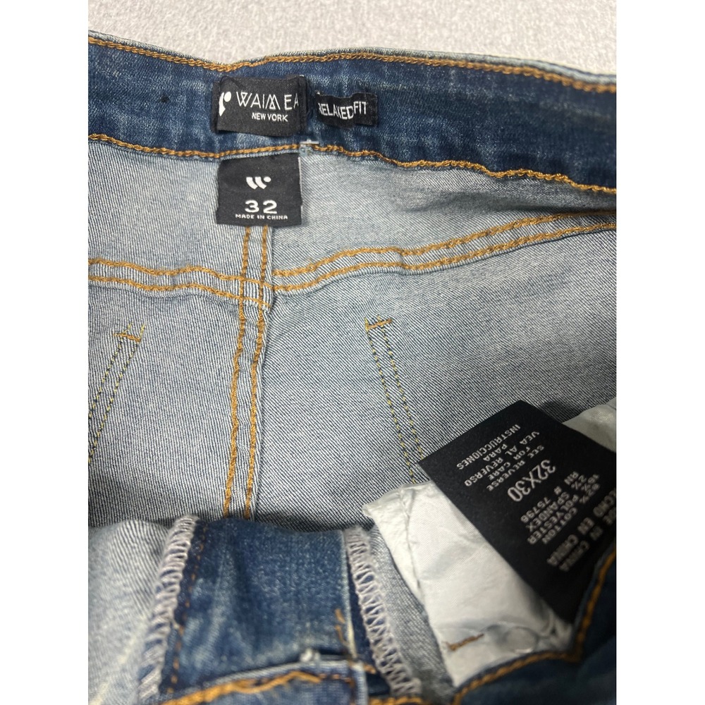 Waimea Cargo Jeans Mens 32x30 Blue Excellent Relaxed Fit Vintage Wash Denim - Picture 3 of 6